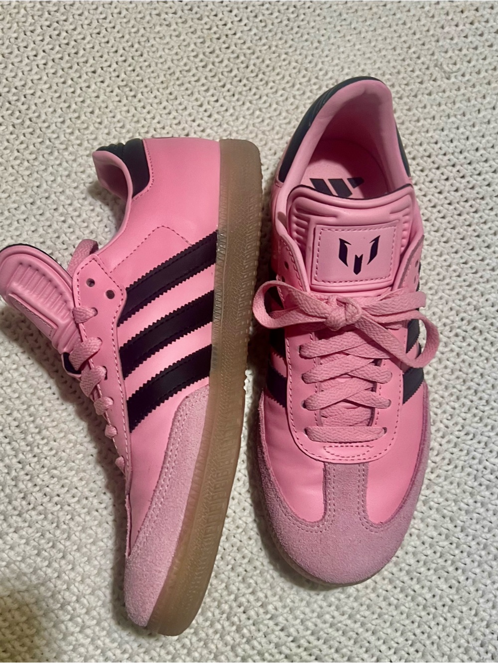 adidas Pink and Black Messi Samba Sneaker - Picture 5 of 6